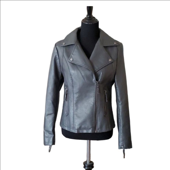 NWT Max Studio Faux Leather Moto Jacket Size XL